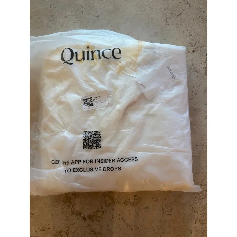 Quince European Linen Curtain  White Single Panel 96 X 120 in NWT